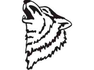  Wolf Howling Head_ M M 1 Decal Proportional