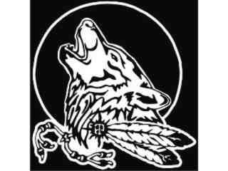  Wolf Howling Indian_ I N V Decal Proportional