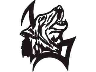  Wolf Howling Tribal_ M M 1 Decal Proportional