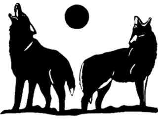  Wolves Howling Moon Decal Proportional