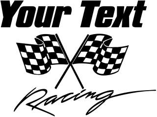  Your Text Racing Checker Flags 1 Decal Proportional