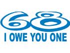  6 8 Owe You One Decal