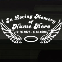  Angel Wings Halo In Loving Memory Decal Image