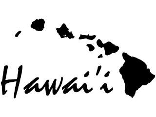  Hawaii State And Text 1 Decal Proportional