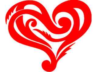  Heart Design Wave Decal Proportional