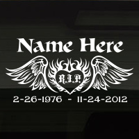  Heart Flames R I P In Loving Memory Decal Image