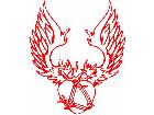  Heart Wings Barbed Decal