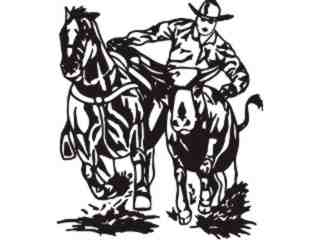  Horse Rodeo Cow Tackle_ C U 1 Decal Proportional