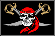 Pirate_Skull_Sword Flag Decal Graphic