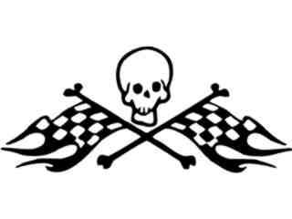  Skull Racing Crossbones Decal Proportional