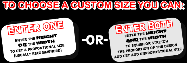 choose a custom decal size