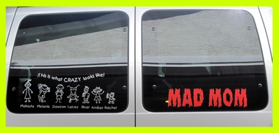 mad mom family car sticker
