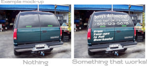 Back window decal mock-up