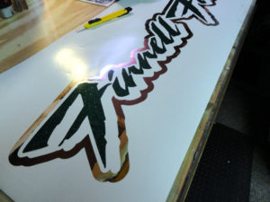 Custom lettering decal