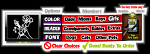 Family sticker design control panel