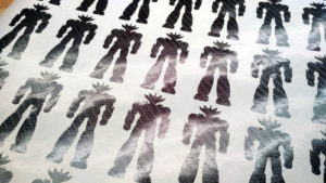 Carbon fiber gun metal black robot sticker